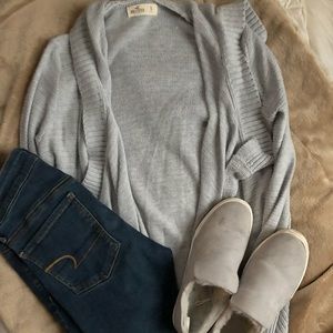 Gray Waterfall Cardigan
